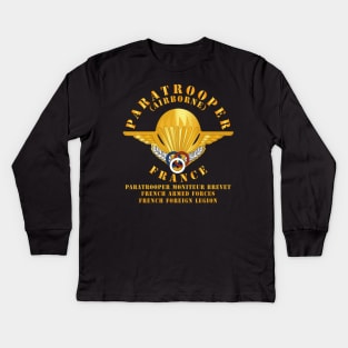 France - Airborne - Paratrooper Moniteur Brevet Kids Long Sleeve T-Shirt